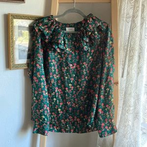 JCrew Mushroom Silk Blouse